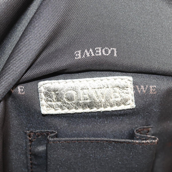 LOEWE Nappa Aire Anagram Hand Bag Leather Gold Auth 135386