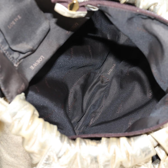 LOEWE Nappa Aire Anagram Hand Bag Leather Gold Auth 135386