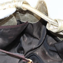 LOEWE Nappa Aire Anagram Hand Bag Leather Gold Auth 135386-20