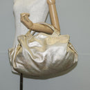 LOEWE Nappa Aire Anagram Hand Bag Leather Gold Auth 135386-21