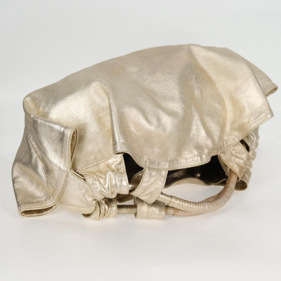 LOEWE Nappa Aire Anagram Hand Bag Leather Gold Auth 135386