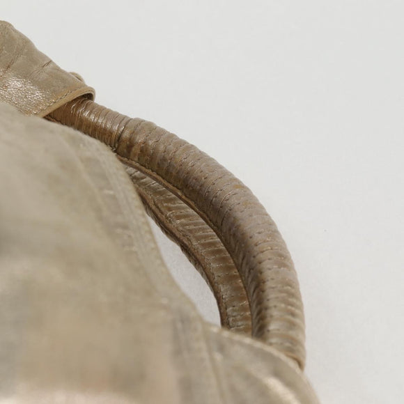 LOEWE Nappa Aire Anagram Hand Bag Leather Gold Auth 135386