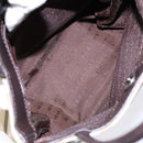 BURBERRY Nova Check Hand Bag PVC Beige Silver Auth 135389-11