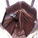 BURBERRY Nova Check Hand Bag PVC Beige Silver Auth 135389-18