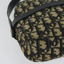 Christian Dior Trotter Canvas Shoulder Bag Navy Gold Auth 135390-16