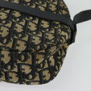 Christian Dior Trotter Canvas Shoulder Bag Navy Gold Auth 135390-9