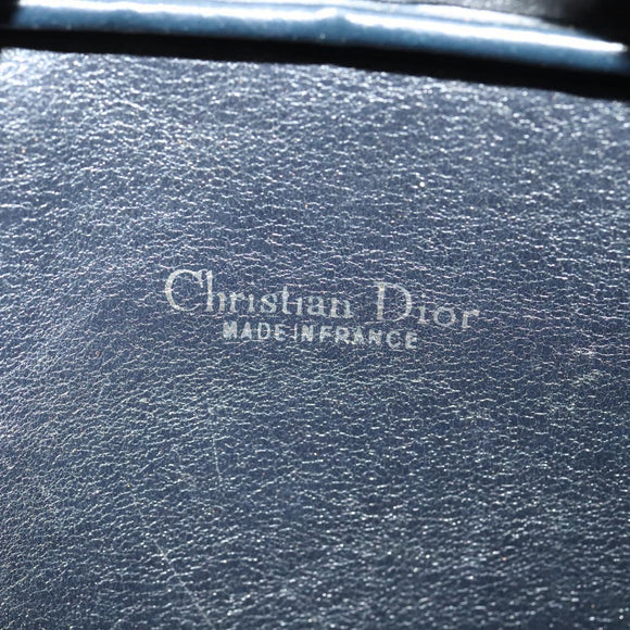 Christian Dior Trotter Canvas Shoulder Bag Navy Gold Auth 135390