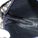 Christian Dior Trotter Canvas Shoulder Bag Navy Gold Auth 135390-18