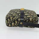 Christian Dior Trotter Canvas Shoulder Bag Navy Gold Auth 135390-4