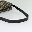 Christian Dior Trotter Canvas Shoulder Bag Navy Gold Auth 135390-7