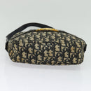 Christian Dior Trotter Canvas Shoulder Bag Navy Gold Auth 135390-5