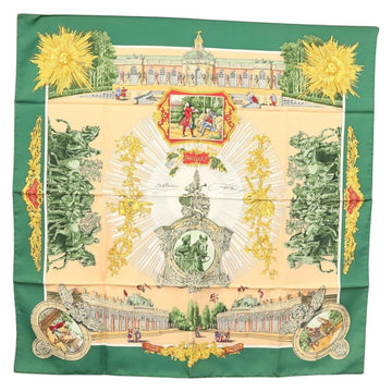 HERMES Carre 90 Scarf ""SANSSOUCY"" Silk Green Auth 135393