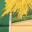 HERMES Carre 90 Scarf ""SANSSOUCY"" Silk Green Auth 135393-11