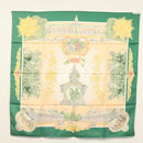 HERMES Carre 90 Scarf ""SANSSOUCY"" Silk Green Auth 135393-12