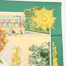 HERMES Carre 90 Scarf ""SANSSOUCY"" Silk Green Auth 135393-4