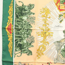 HERMES Carre 90 Scarf ""SANSSOUCY"" Silk Green Auth 135393-5