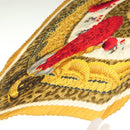 HERMES Pleated Scarf ""CASQUES PLUMETS"" Silk Yellow Auth 135394-10