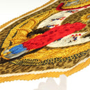 HERMES Pleated Scarf ""CASQUES PLUMETS"" Silk Yellow Auth 135394-3