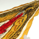 HERMES Pleated Scarf ""CASQUES PLUMETS"" Silk Yellow Auth 135394-5