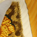 HERMES Pleated Scarf ""CASQUES PLUMETS"" Silk Yellow Auth 135394-8