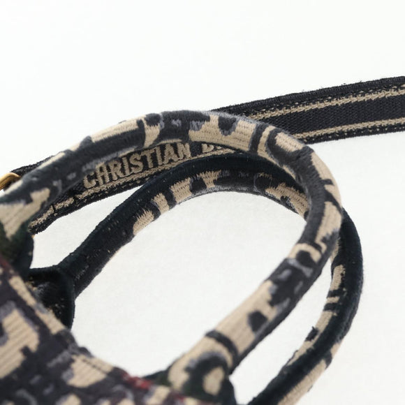 Christian Dior Trotter Canvas Book Tote Mini Bag 2way Navy Gold Auth 135401A