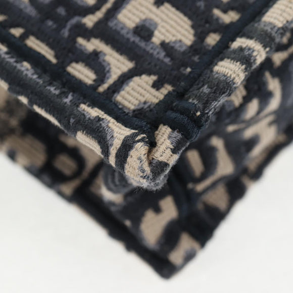 Christian Dior Trotter Canvas Book Tote Mini Bag 2way Navy Gold Auth 135401A