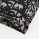 Christian Dior Trotter Canvas Book Tote Mini Bag 2way Navy Gold Auth 135401A-17