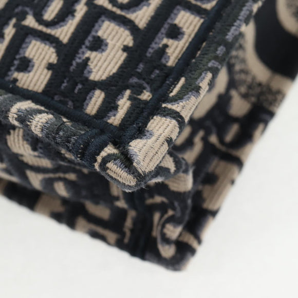 Christian Dior Trotter Canvas Book Tote Mini Bag 2way Navy Gold Auth 135401A