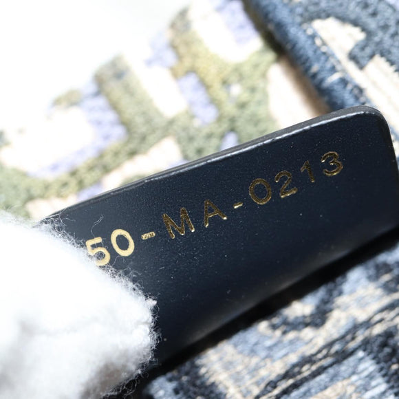 Christian Dior Trotter Canvas Book Tote Mini Bag 2way Navy Gold Auth 135401A