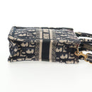 Christian Dior Trotter Canvas Book Tote Mini Bag 2way Navy Gold Auth 135401A-7
