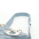 Christian Dior Canage Hand Bag Leather 2way Light Blue Gold Auth 135403M-15