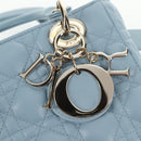 Christian Dior Canage Hand Bag Leather 2way Light Blue Gold Auth 135403M-20