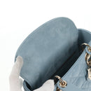 Christian Dior Canage Hand Bag Leather 2way Light Blue Gold Auth 135403M-21