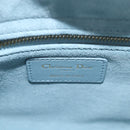 Christian Dior Canage Hand Bag Leather 2way Light Blue Gold Auth 135403M-22
