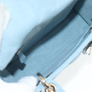 Christian Dior Canage Hand Bag Leather 2way Light Blue Gold Auth 135403M-10