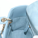 Christian Dior Canage Hand Bag Leather 2way Light Blue Gold Auth 135403M-24