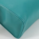 PRADA Hand Bag Leather 2way Green Silver Auth 135405M-16