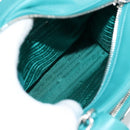 PRADA Hand Bag Leather 2way Green Silver Auth 135405M-9