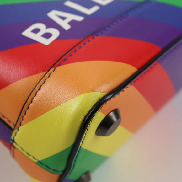 BALENCIAGA Ville Hand Bag Leather 2way Multicolor 550646 Auth 135406SM