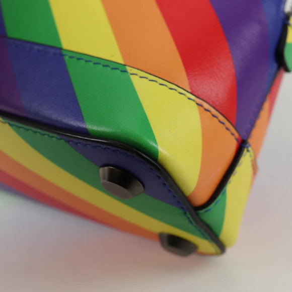 BALENCIAGA Ville Hand Bag Leather 2way Multicolor 550646 Auth 135406M