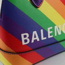 BALENCIAGA Ville Hand Bag Leather 2way Multicolor 550646 Auth 135406M-20