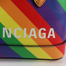BALENCIAGA Ville Hand Bag Leather 2way Multicolor 550646 Auth 135406M-21