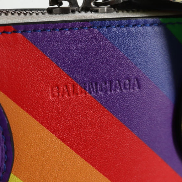 BALENCIAGA Ville Hand Bag Leather 2way Multicolor 550646 Auth 135406SM