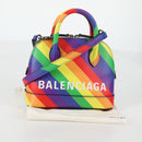 BALENCIAGA Ville Hand Bag Leather 2way Multicolor 550646 Auth 135406M-12