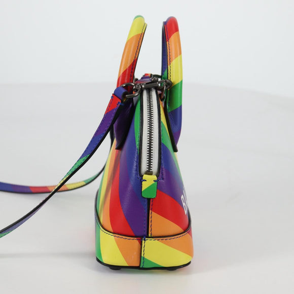 BALENCIAGA Ville Hand Bag Leather 2way Multicolor 550646 Auth 135406M