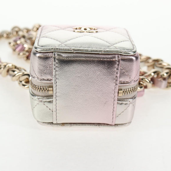 CHANEL Matelasse Chain Shoulder Bag Lamb Skin Pink Gold CC Auth 135407M