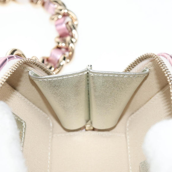 CHANEL Matelasse Chain Shoulder Bag Lamb Skin Pink Gold CC Auth 135407M