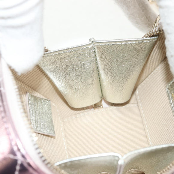 CHANEL Matelasse Chain Shoulder Bag Lamb Skin Pink Gold CC Auth 135407M