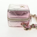 CHANEL Matelasse Chain Shoulder Bag Lamb Skin Pink Gold CC Auth 135407M-5