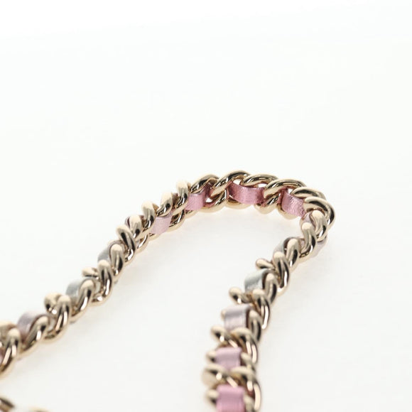 CHANEL Matelasse Chain Shoulder Bag Lamb Skin Pink Gold CC Auth 135407M